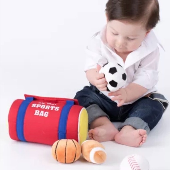 Kids' Red Sports Bag with Plush Balls - Picture 2 of 3